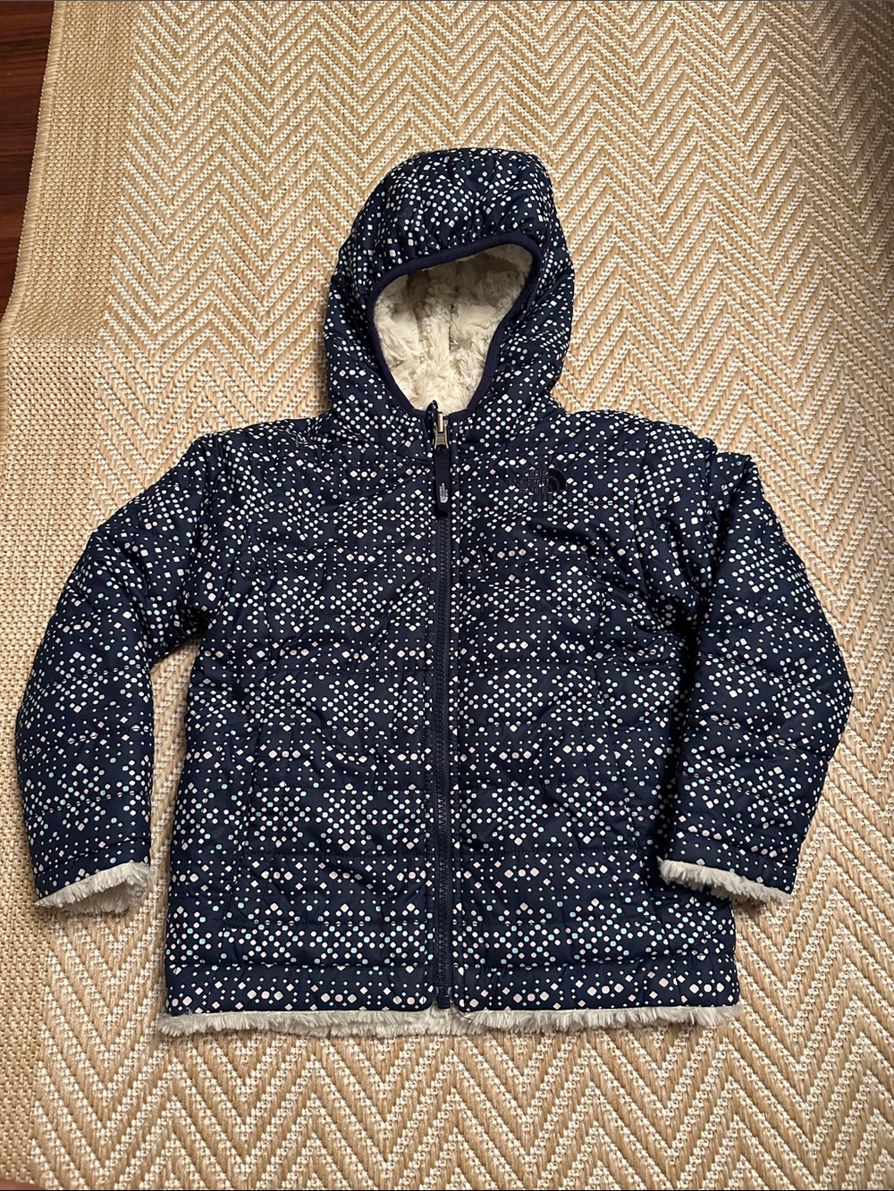 North Face reversible fleece lined jacket girls 4T